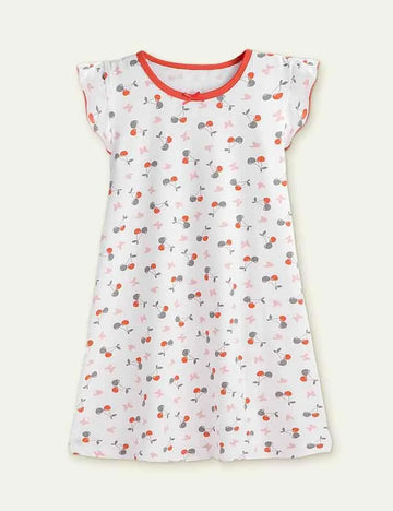 Cartoon Floral Flying Sleeve Pajamas - Mini Taylor